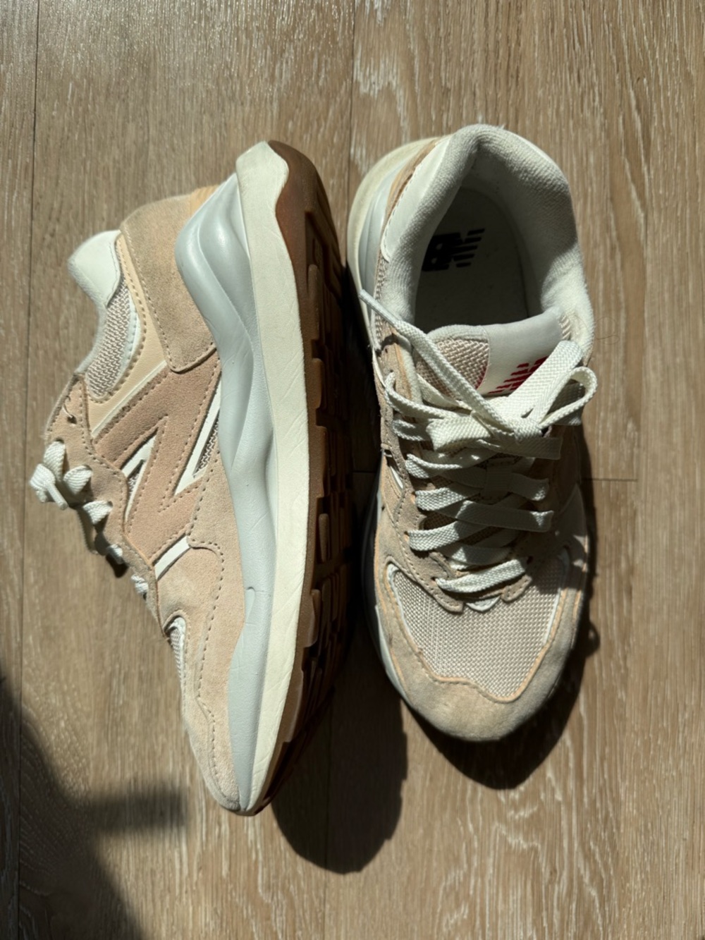 New Balance 5740 Neutral Beige & Cream Suede Sneakers